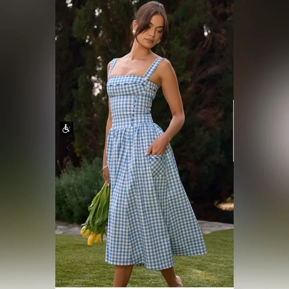 パメオポーズ Skewed Checks Cami Dress セール】Skewed Checks Cami Dress（ワンピース）｜PAMEO POSE